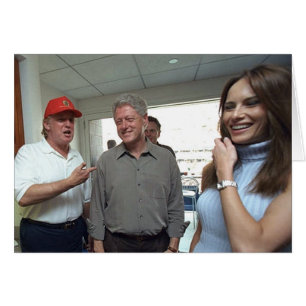 Donald u. Melania-Trumpf u. Bill Clinton