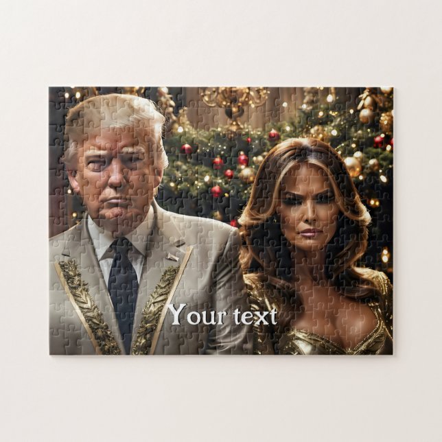 Donald und Melania Weihnachten Puzzle (Horizontal)