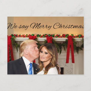 Donald und Melania: Wir sagen Frohe Weihnachten! Postkarte