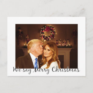 Donald und Melania: Wir sagen Frohe Weihnachten! Postkarte
