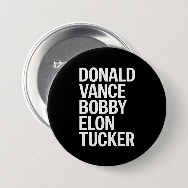 Donald Vance Bobby Elon & Tucker Button (Vorne & Hinten)