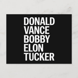 Donald Vance Bobby Elon & Tucker Postkarte