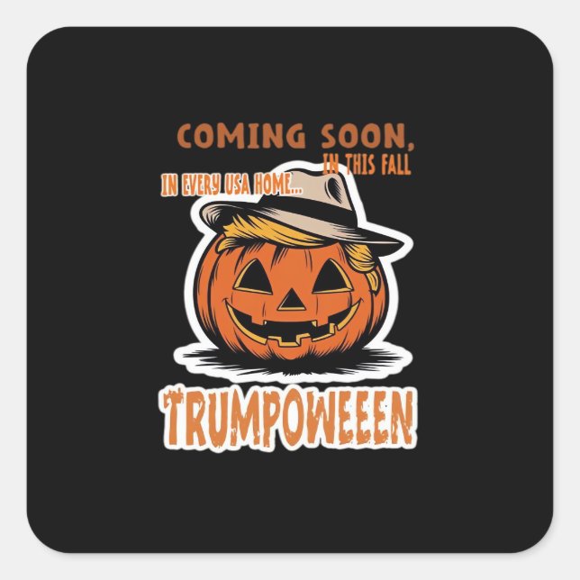 Donald's Trumpkin Pumpkin - Halloween Classic Quadratischer Aufkleber (Vorderseite)
