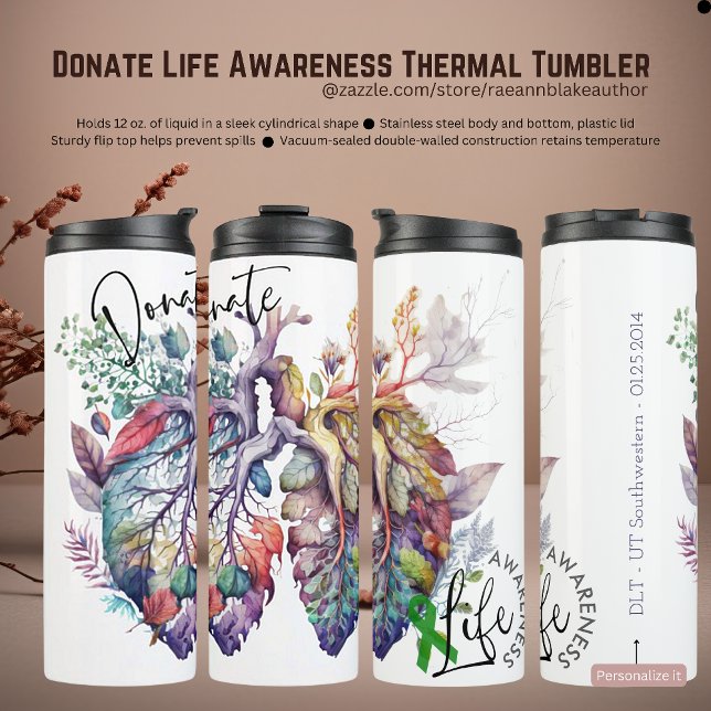 Donate Life Awareness Thermal Tumbler Thermosbecher (Von Creator hochgeladen)