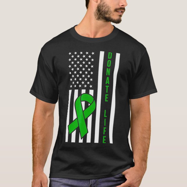 Donate Life USA Flaggenorgan Lung Kidney Donor Rib T-Shirt (Vorderseite)
