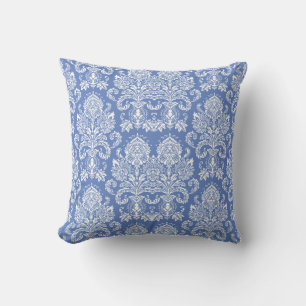 Donau Blue Viktorianisch Damask Kissen
