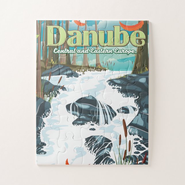 Donau-europäisches Flussreiseplakat Puzzle (Vertikal)