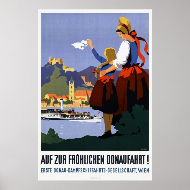 Donaufahrt Donau Austria Vintage Poster 1935 (Vorne)