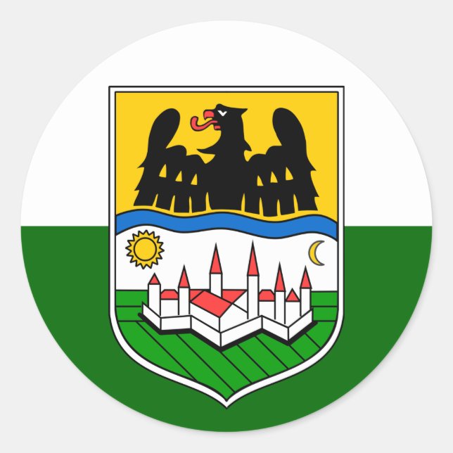 Donauschwaben-Flag-Sticker Runder Aufkleber (Vorderseite)