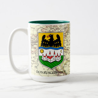 Donauschwaben Shield mit Map-Tasse Zweifarbige Tasse