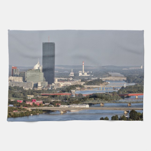 Donaustadt, Wien Österreich Geschirrtuch (Horizontal)
