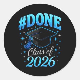 #done Abiturjahrgang 2026 - Senior Absolventen Coq Runder Aufkleber