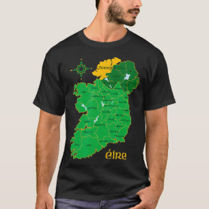 Donegal Ireland Landkreis Map Eire Irish Travel T-Shirt