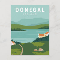 Donegal Ireland Retro Travel Art Vintag