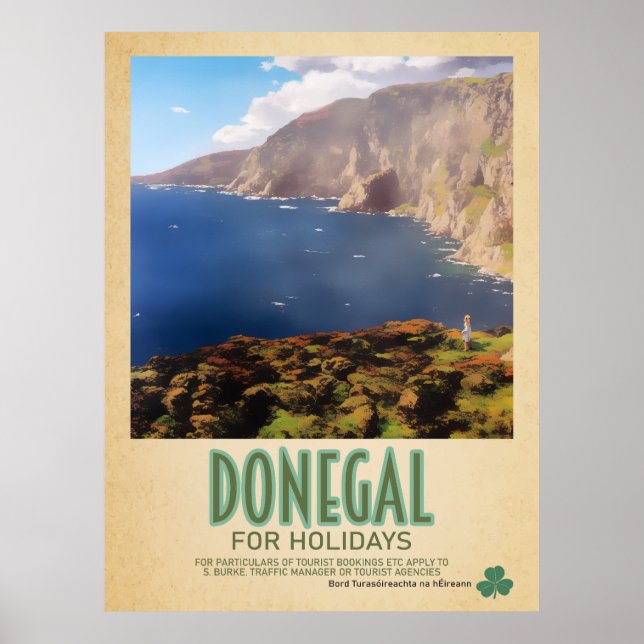 Donegal Irland, Retro Irish Travel Advert Poster (Vorne)