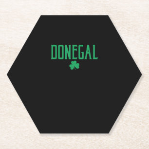 Donegal Text und Irish Kleeblatt Green Print T-Shi Untersetzer