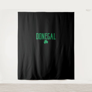 Donegal Text und Irish Kleeblatt Green Print T-Shi Wandteppich