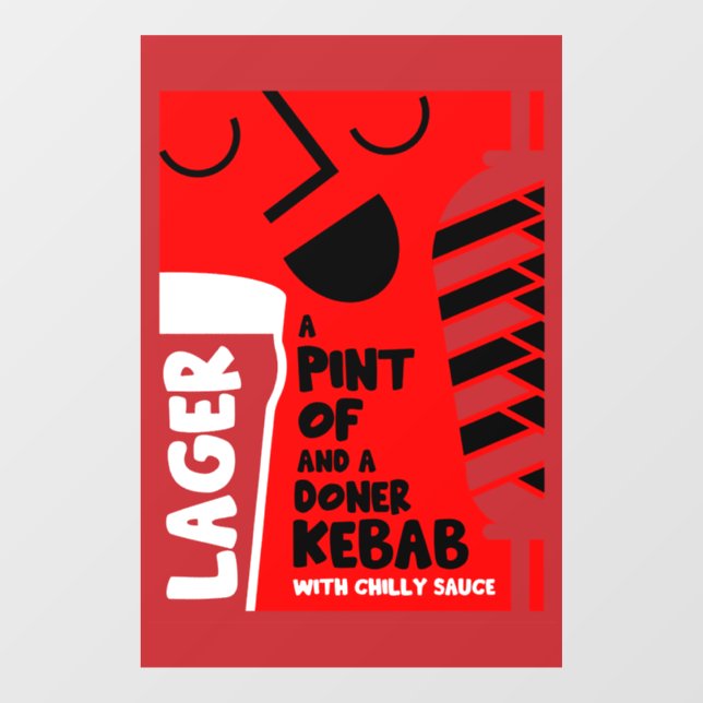 Doner Kebab Fensteraufkleber (Blatt)