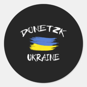 Donetsk Ukraine Souvenir Ukrainische Landesflagge Runder Aufkleber