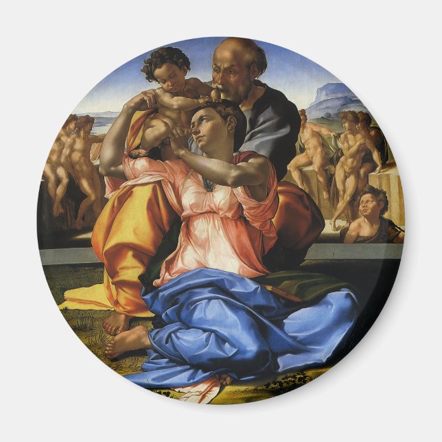 Doni Tondo oder Doni Madonna von Michelangelo Magnet (Vorne)