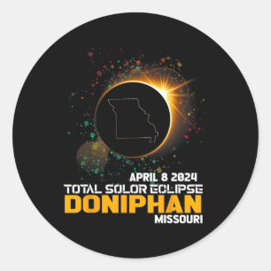 Doniphan Missouri Total Solar Eclipse 2024 Runder Aufkleber