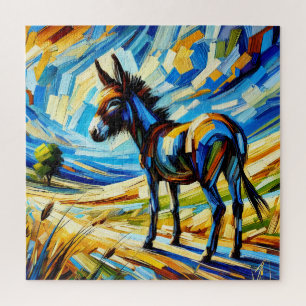 Donkey auf Grassland 600 Piece Puzzle