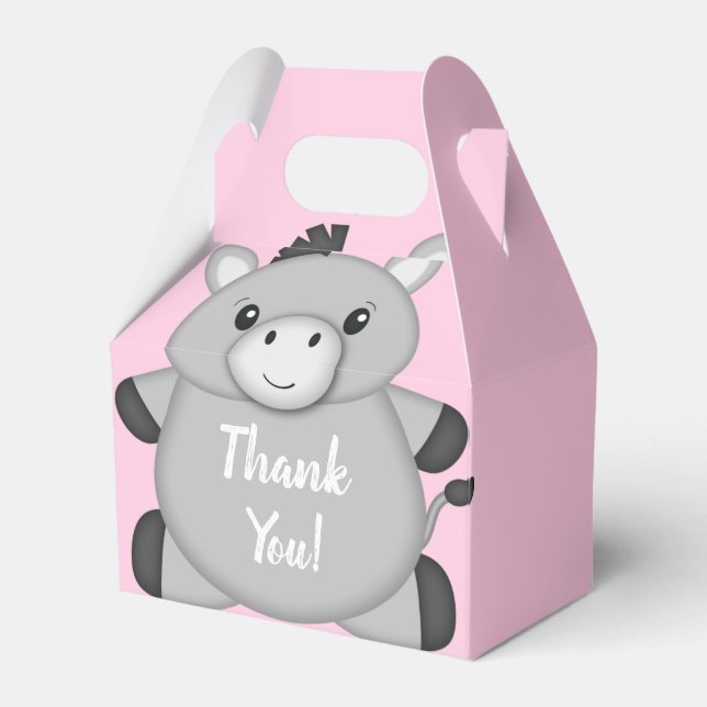 Donkey Baby Dusche Rosa Geschenkschachtel (Vorderseite)
