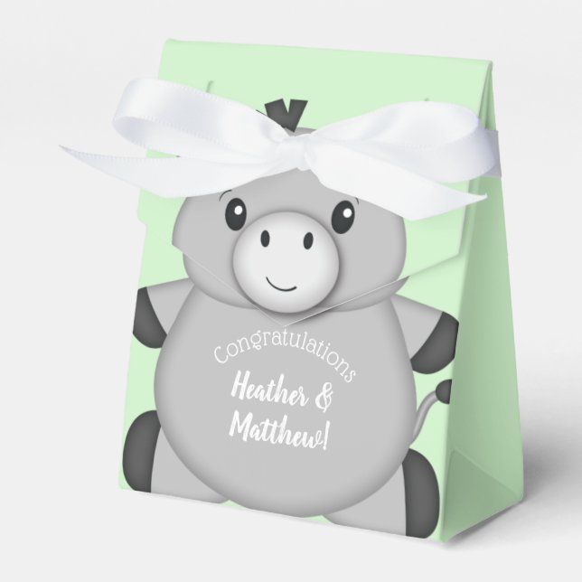 Donkey Baby Shower Green Geschenkschachtel (Vorderseite)
