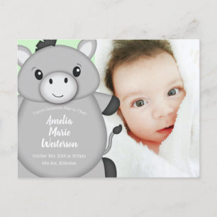Donkey Baby Shower Green Postkarte