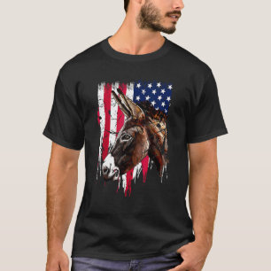 Donkey-Bauer Amerikanische Flagge Usa Donkey 1 T-Shirt