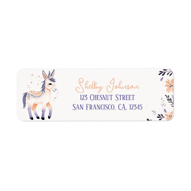 Donkey Boho Peach Lavender Floral Design - (Vorne)