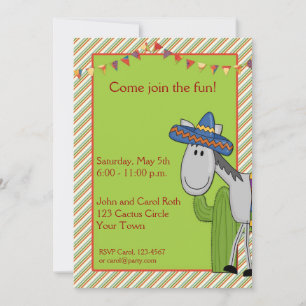 Donkey Cactus Fiesta Einladung