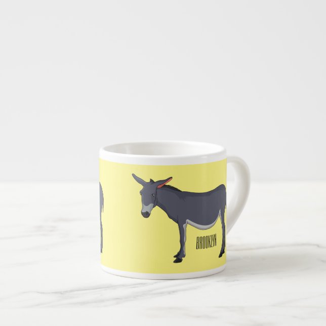 Donkey Cartoon Espressotasse (Vorderseite Rechts)