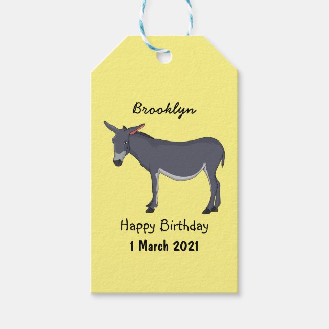 Donkey Cartoon Geschenkanhänger (Vorderseite)