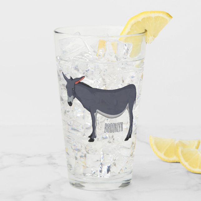 Donkey Cartoon Glas (Rückseite Ice)