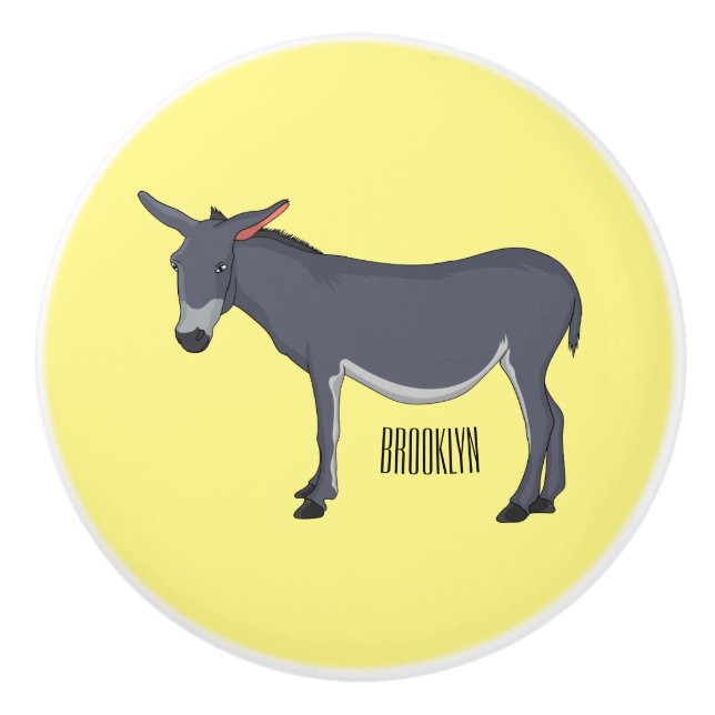 Donkey cartoon illustration  keramikknauf (Vorderseite)