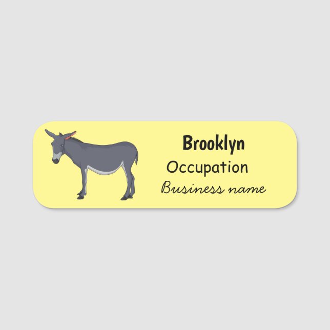Donkey Cartoon Namensschild (Vorderseite)