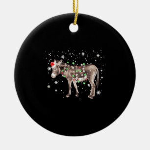 Donkey Christmas Color Lights Xmas Weihnachtsmannm Keramik Ornament