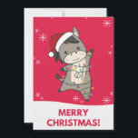 Donkey Christmas Donkeys Winter Animals Adult Clot Feiertagskarte<br><div class="desc">The donkey for Christmas with fairy lights. Funny animals with ohrs and snow to the holidays. Also funny for Christmas in July. Donkeys are sweet animals and perfekt for Christmas.</div>