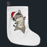 Donkey Christmas Donkeys Winter Animals Adult Clot Kleiner Weihnachtsstrumpf<br><div class="desc">The donkey for Christmas with fairy lights. Funny animals with ohrs and snow to the holidays. Also funny for Christmas in July. Donkeys are sweet animals and perfekt for Christmas.</div>