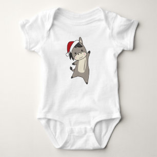 Donkey Christmas Donkeys Winter Animals Baby Strampler