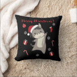 Donkey Christmas Donkeys Winter Animals Kissen<br><div class="desc">The donkey for Christmas with fairy lights. Funny animals with ohrs and snow to the holidays. Also funny for Christmas in July. Donkeys are sweet animals and perfekt for Christmas.</div>