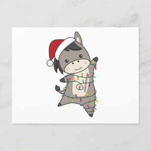 Donkey Christmas Donkeys Winter Animals Postkarte