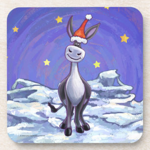 Donkey Christmas Getränkeuntersetzer