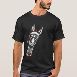 Donkey Christmas Weihnachtsmannmütze Pajama Funny T-Shirt