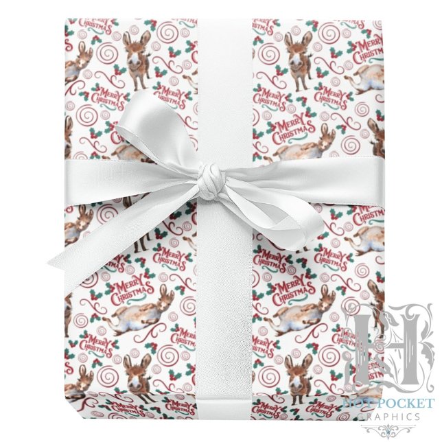 Donkey Christmas Wrapping Paper Geschenkpapier (Von Creator hochgeladen)