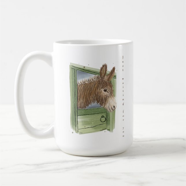 Donkey Cup - Niedlich - nur für Sie gewartet - Kaffeetasse (Links)