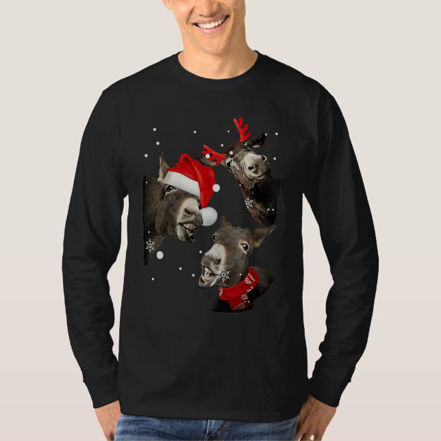 Donkey cute xmas santa T-Shirt (Vorderseite)