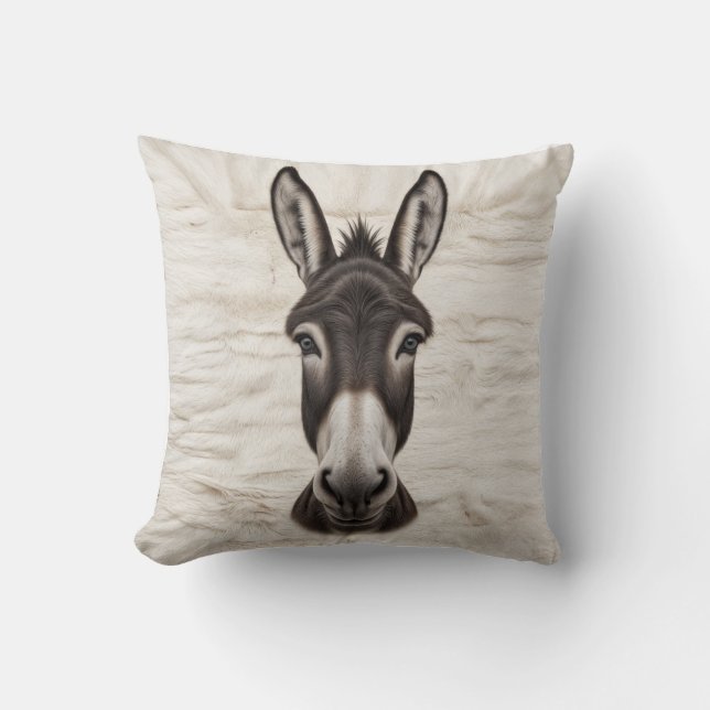 Donkey Delight": Schwarz-Weiß Kilim Pillows Kissen (Vorderseite)