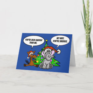 Donkey & Elephant Funny Politische Weihnachtskarte Feiertagskarte